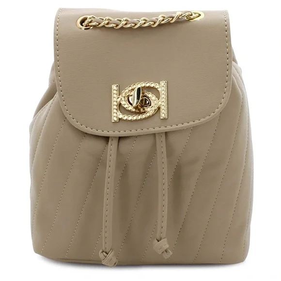 Bebe backpack- Beige -Hera Small Backpack Handbag Purse Vegan Leather NWT $99 - Picture 4 of 6